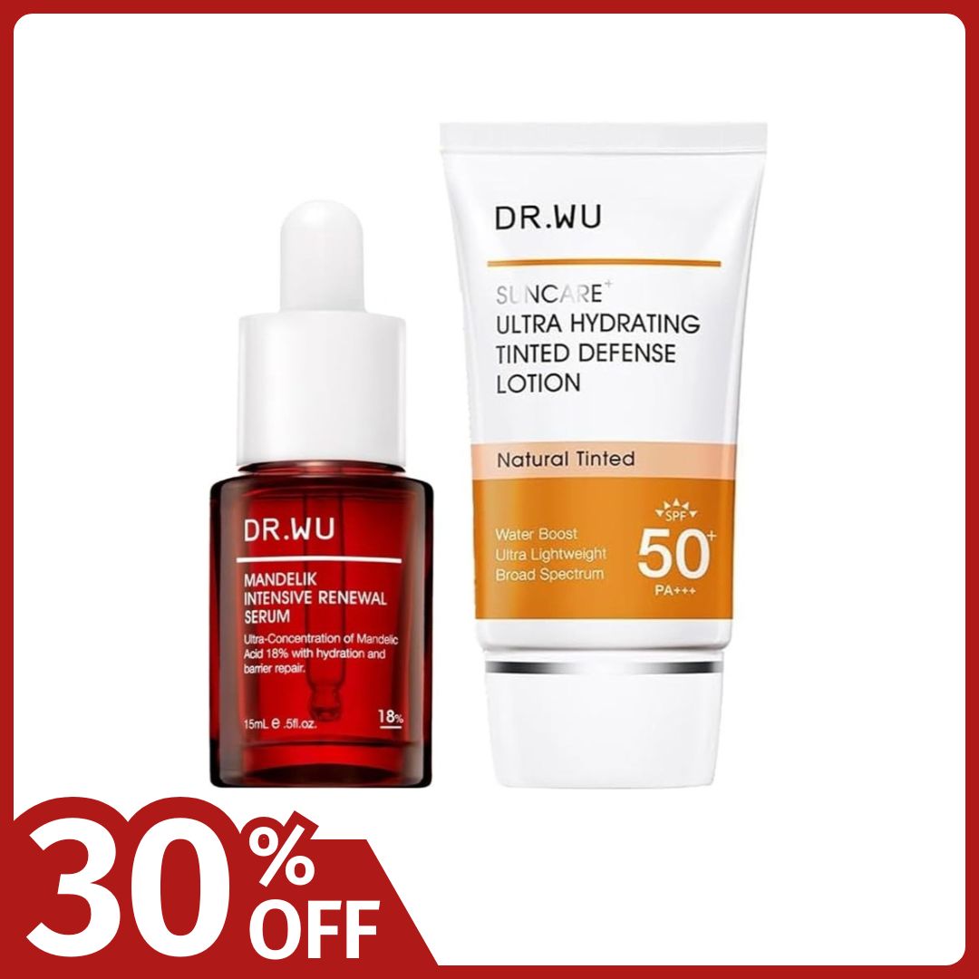 【今だけ30%OFF】マンデリック インテンシブ リニューアル セラム 18％ + ウルトラ ハイドレーティング ティンティッド ディフェンス ローション 35ml